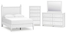 Load image into Gallery viewer, Mollviney Full Panel Bed with Mirrored Dresser and Chest
