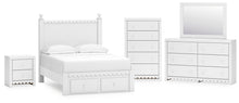 Load image into Gallery viewer, Mollviney Full Panel Storage Bed with Mirrored Dresser, Chest and Nightstand
