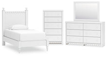 Load image into Gallery viewer, Mollviney Twin Panel Bed with Mirrored Dresser and Chest
