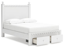 Load image into Gallery viewer, Mollviney Full Panel Storage Bed with Mirrored Dresser and 2 Nightstands
