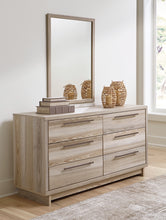 Load image into Gallery viewer, Hasbrick Queen Panel Bed with Mirrored Dresser and Chest
