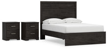 Load image into Gallery viewer, Belachime Full Panel Bed with 2 Nightstands
