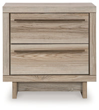 Load image into Gallery viewer, Hasbrick Queen Panel Headboard with Mirrored Dresser and 2 Nightstands
