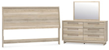 Load image into Gallery viewer, Hasbrick King Panel Headboard with Mirrored Dresser
