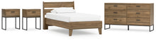 Load image into Gallery viewer, Deanlow Twin Platform Panel Bed with Dresser and 2 Nightstands
