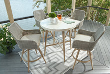 Load image into Gallery viewer, Seton Creek Outdoor Bar Table and 4 Barstools
