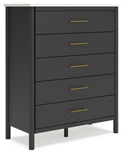 Load image into Gallery viewer, Cadmori Full Upholstered Bed with Mirrored Dresser, Chest and Nightstand
