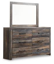 Load image into Gallery viewer, Drystan King Bookcase Bed with 4 Storage Drawers with Mirrored Dresser and 2 Nightstands
