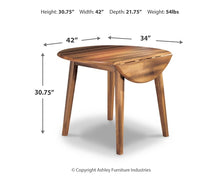 Load image into Gallery viewer, Berringer Round DRM Drop Leaf Table
