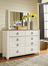 Load image into Gallery viewer, Willowton Twin Panel Headboard with Mirrored Dresser, Chest and 2 Nightstands
