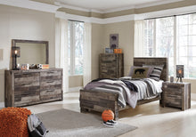 Load image into Gallery viewer, Derekson Twin Panel Bed with Mirrored Dresser, Chest and Nightstand
