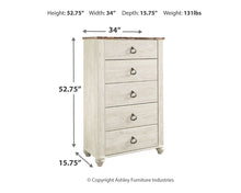 Load image into Gallery viewer, Willowton / Panel Headboard With Mirrored Dresser And Chest
