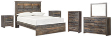 Load image into Gallery viewer, Drystan Full Bookcase Bed with Mirrored Dresser, Chest and 2 Nightstands
