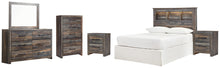 Load image into Gallery viewer, Drystan Full Bookcase Headboard with Mirrored Dresser, Chest and 2 Nightstands
