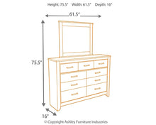 Load image into Gallery viewer, Zelen Full Panel Headboard with Mirrored Dresser
