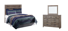 Load image into Gallery viewer, Zelen Full Panel Headboard with Mirrored Dresser
