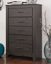 Load image into Gallery viewer, Brinxton Full Panel Headboard with Mirrored Dresser and Chest
