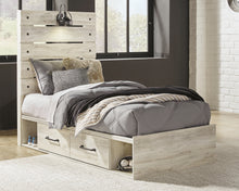 Load image into Gallery viewer, Cambeck Twin Panel Bed with 4 Storage Drawers with Mirrored Dresser
