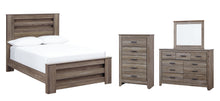 Load image into Gallery viewer, Zelen Full Panel Bed with Mirrored Dresser and Chest
