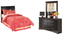 Load image into Gallery viewer, Huey Vineyard Twin Sleigh Headboard with Mirrored Dresser
