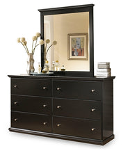 Load image into Gallery viewer, Maribel Queen/Full Panel Headboard with Mirrored Dresser
