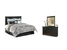 Load image into Gallery viewer, Maribel Queen/Full Panel Headboard with Mirrored Dresser
