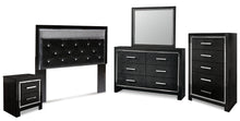 Load image into Gallery viewer, Kaydell Queen Upholstered Panel Headboard with Mirrored Dresser, Chest and Nightstand
