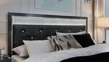 Load image into Gallery viewer, Kaydell King Upholstered Panel Headboard with Mirrored Dresser
