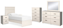 Load image into Gallery viewer, Stelsie Twin Panel Bed with Mirrored Dresser, Chest and 2 Nightstands
