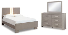 Load image into Gallery viewer, Surancha Full Panel Bed with Mirrored Dresser
