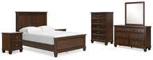 Load image into Gallery viewer, Danabrin Full Panel Bed with Mirrored Dresser, Chest and 2 Nightstands
