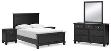 Load image into Gallery viewer, Lanolee Full Panel Bed with Mirrored Dresser and 2 Nightstands
