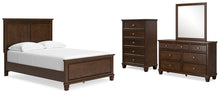 Load image into Gallery viewer, Danabrin Full Panel Bed with Mirrored Dresser and Chest
