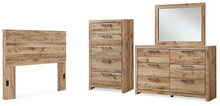 Load image into Gallery viewer, Hyanna Full Panel Headboard with Mirrored Dresser and Chest
