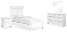 Load image into Gallery viewer, Fortman Twin Panel Bed with Mirrored Dresser and 2 Nightstands
