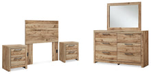 Load image into Gallery viewer, Hyanna Twin Panel Headboard with Mirrored Dresser and 2 Nightstands
