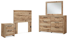 Load image into Gallery viewer, Hyanna Twin Panel Headboard with Mirrored Dresser and Nightstand
