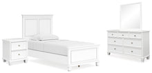 Load image into Gallery viewer, Fortman Twin Panel Bed with Mirrored Dresser and Nightstand
