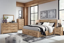 Load image into Gallery viewer, Hyanna King Panel Storage Bed with Mirrored Dresser and Chest
